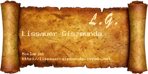 Lissauer Giszmunda névjegykártya